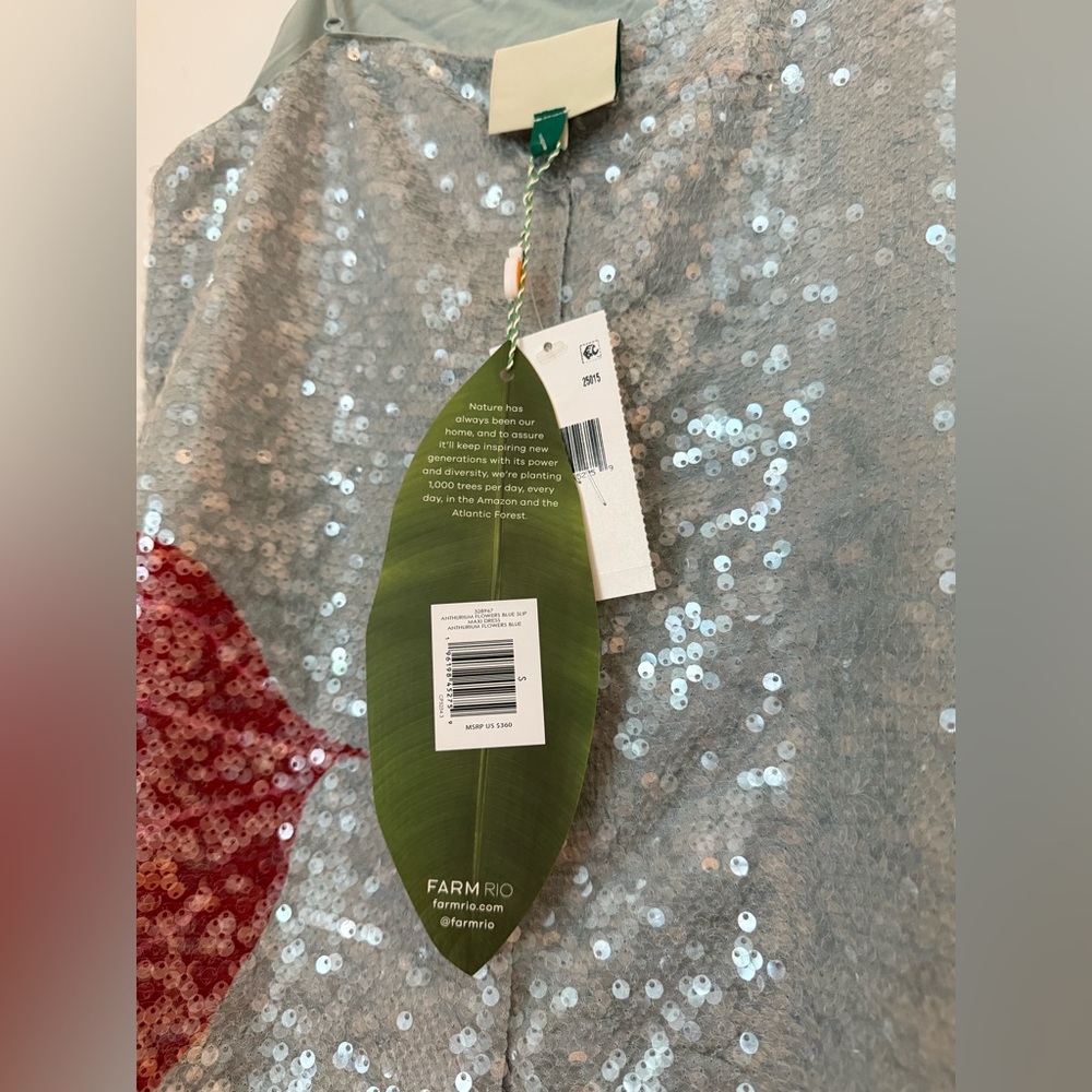NWT Farm Rio Sequined Anthurium Slip Maxi Dress - Picture 5 of 5